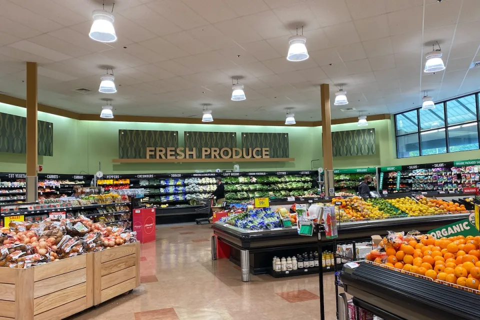 Grocery store produce section.